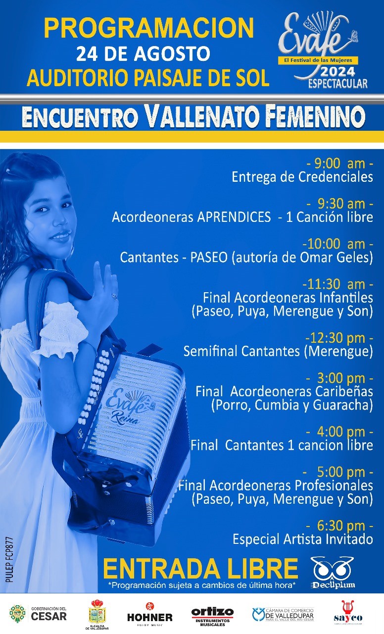 Encuentro Vallenato Femenino, listo para el 24 de agosto