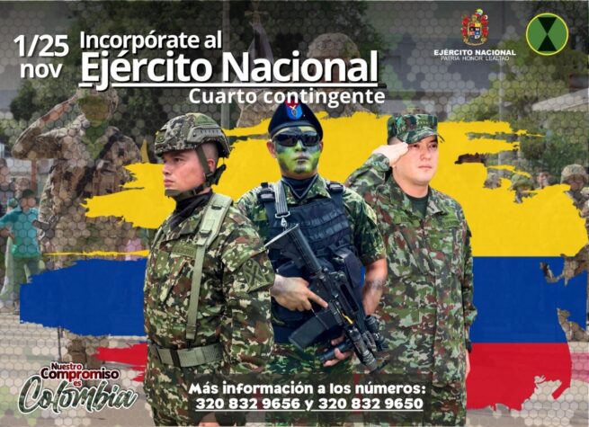 Abierta convocatoria para incorporarse al Ejército Nacional