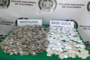 Hallazgo de 1,084 dosis de base de coca y marihuana en Bosconia, Cesar