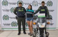 Señalada de hurto de motocicleta, capturada mujer en Valledupar