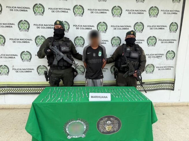 Policía capturó a un hombre por presunto tráfico de estupefacientes en Aguachica