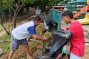 Policía y comunidad, recuperan el parque San Francisco de Asís, en Chimichagua