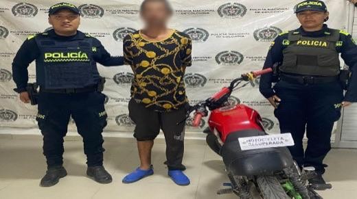 Policía capturó a un hombre por hurto de motocicleta en Bosconia