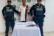 Capturado en La Loma, Cesar, por porte ilegal de arma de fuego y estupefacientes