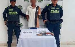 Capturado en La Loma, Cesar, por porte ilegal de arma de fuego y estupefacientes