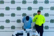 En Valledupar, un capturado por tráfico de estupefacientes e incautación de armas y drogas
