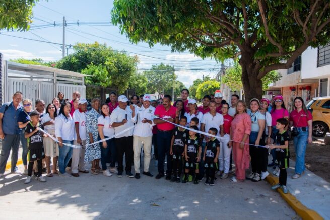 Barrio San Fernando de Valledupar goza de nueva pavimentación