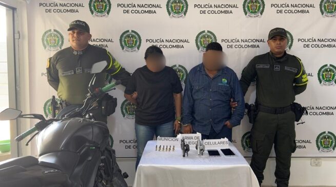 Con armas de fuego capturadas dos personas en Bosconia