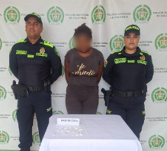 Mujer capturada con 25 dosis de estupefacientes en Chiriguaná, Cesar