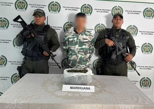 Cayó hombre en Río de Oro, Cesar, con 590 gramos de marihuana