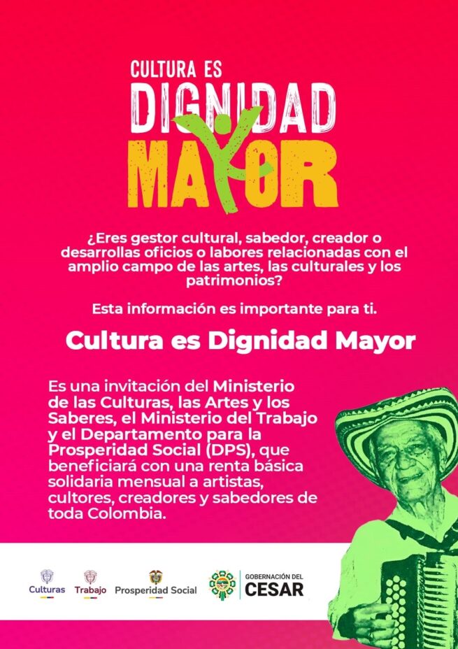 Cesarenses, este martes 10 de febrero se cerrará convocatoria “Cultura dignidad mayor”