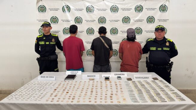 Allanamiento en Aguachica dejó tres capturados y gran cantidad de estupefacientes incautados
