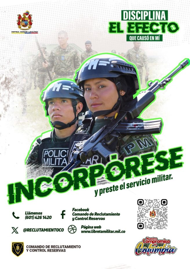 Hasta el 25 de febrero estará convocatoria para prestar el servicio militar