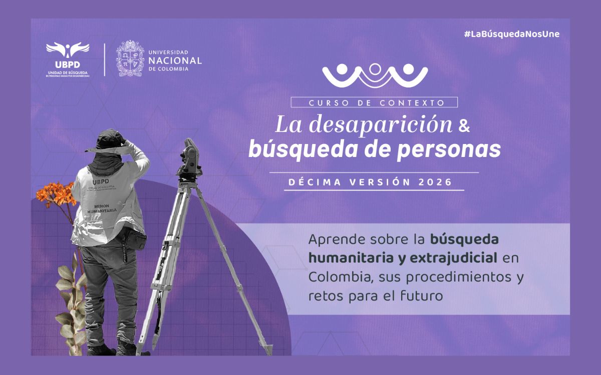 Abierta inscripción a la décima edición de la cátedra sobre la desaparición y la búsqueda en Colombia