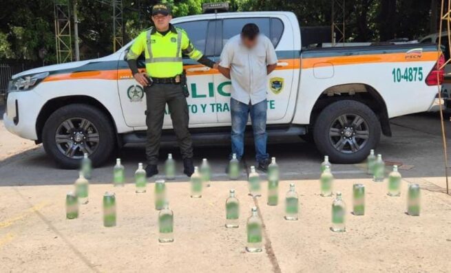 Capturado en vías del Cesar con licor de dudosa procedencia