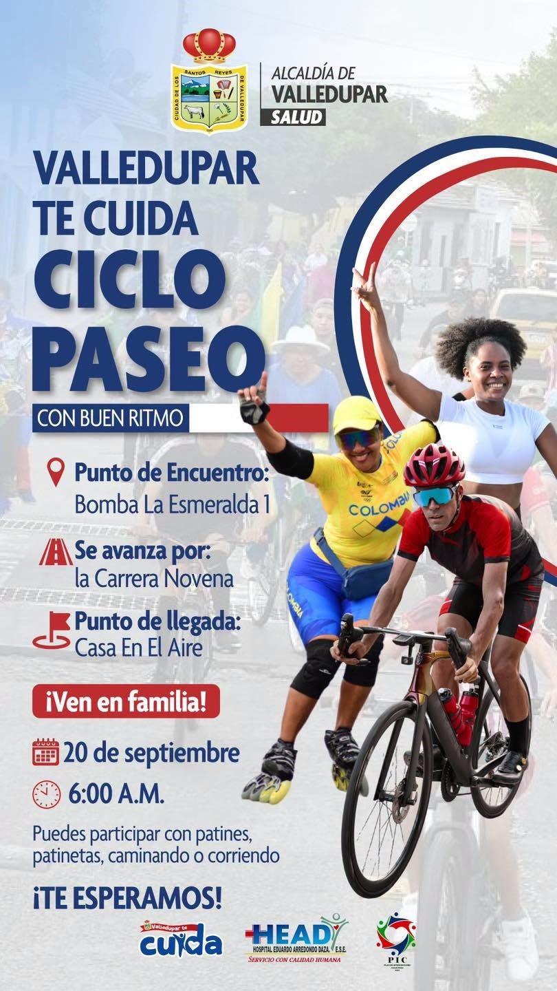 Valledupar tendrá ciclopaseo para fomentar hábitos y estilos saludables