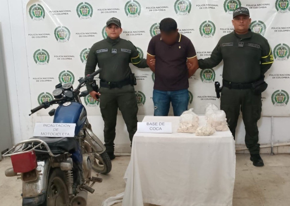 Capturado con más de 3.000 gramos de coca en Aguachica