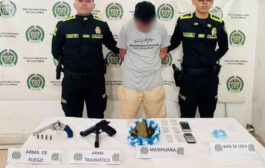 En Aguachica, capturado en flagrancia alias Peyo, con arma de fuego y estupefacientes